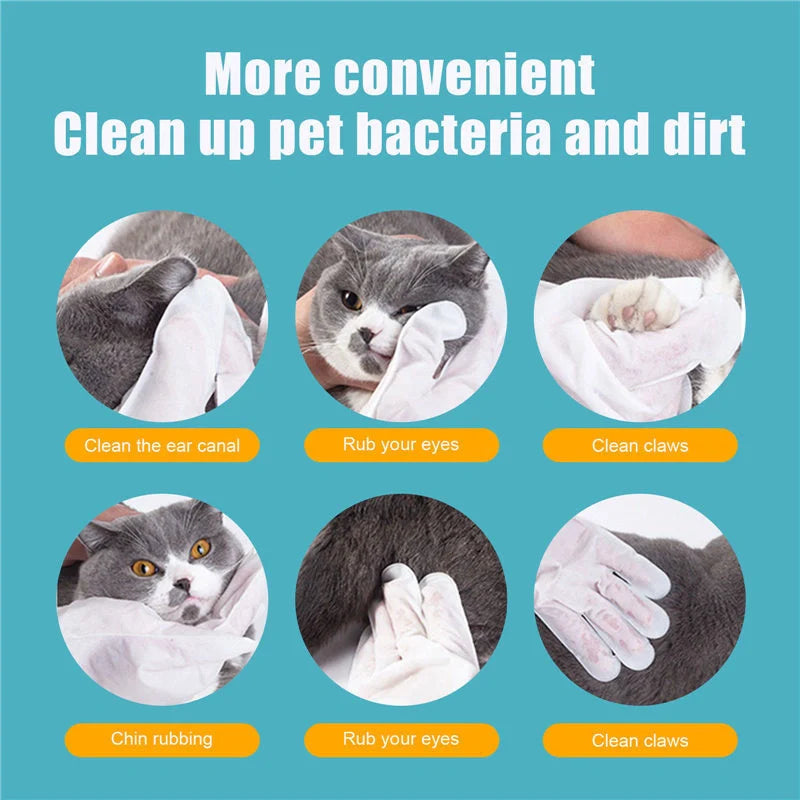 Disposable pet gloves in aluminium foil, pack of 6, for hygienic pet care