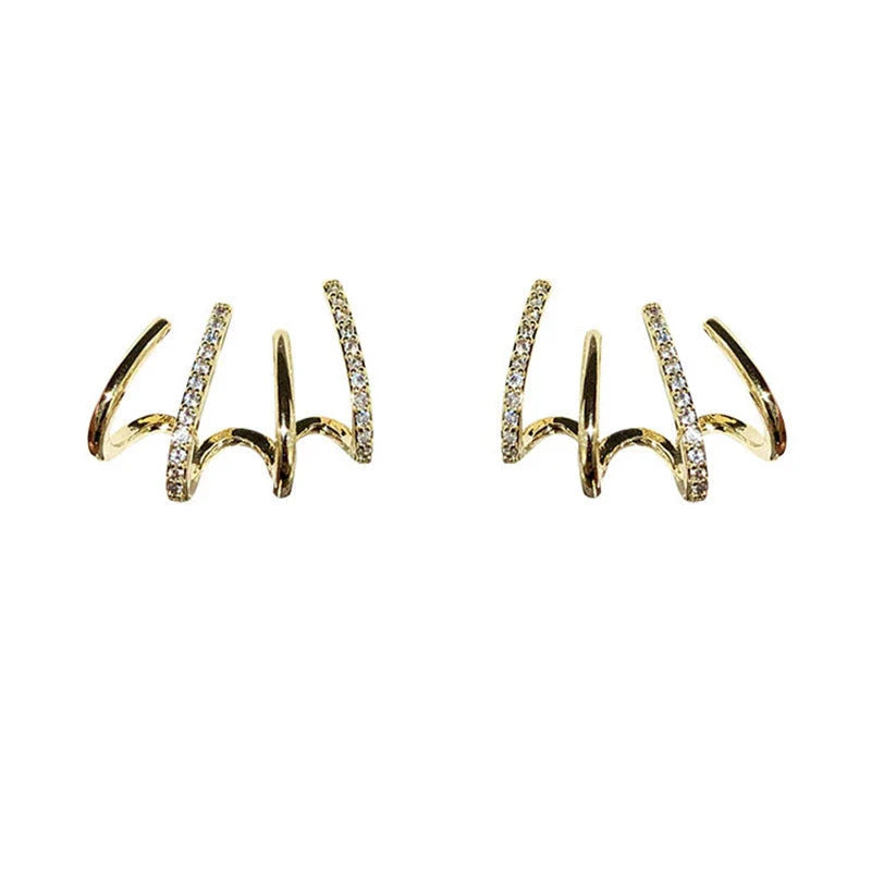Radiant sterling silver earrings with four-prong zircon stone settings, elegant and fashionable jewelry for women