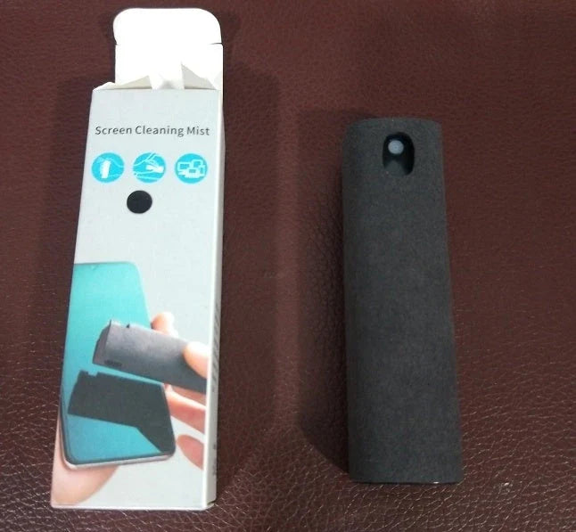 All-in-One Portable Screen Cleaner with Microfiber Wipe and Refillable Cleaning Solution