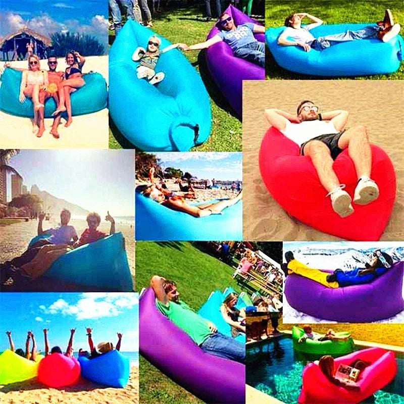 Premium inflatable air sofa in various colours, perfect for outdoor relaxation and leisure