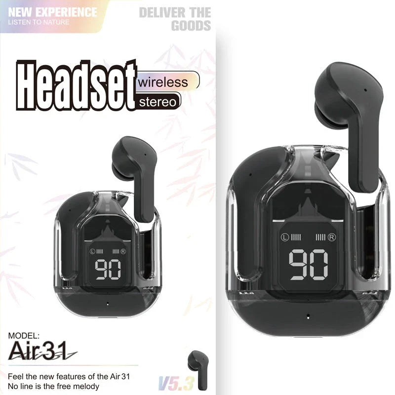 Premium true wireless Bluetooth 5.3 earbuds with digital display, noise reduction, and long battery life.