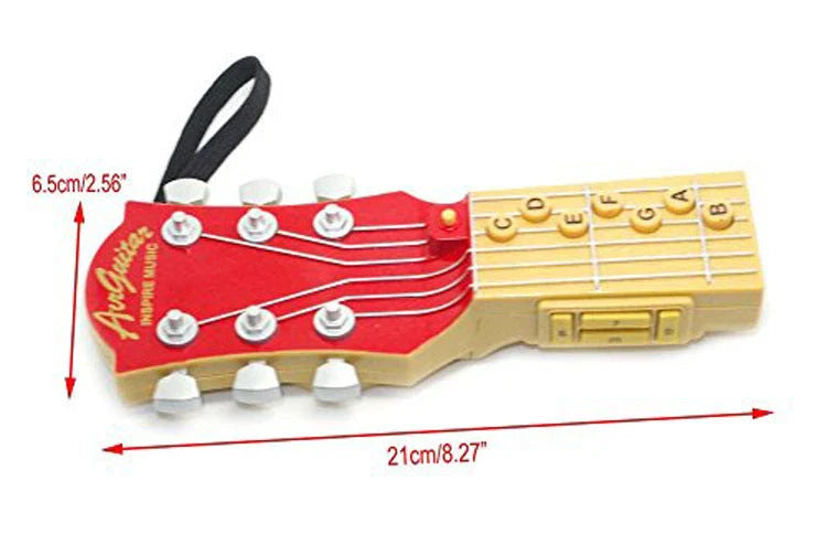 Innovative infrared guitar with chord selection buttons, adjustment controls, and tilt sensor for effortless string-free musical expression