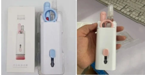 Multifunctional Bluetooth Earbuds Cleaning Kit with Silicone Tips, Retractable Brush, and Microfibre Cloth for UK Tech Enthusiasts