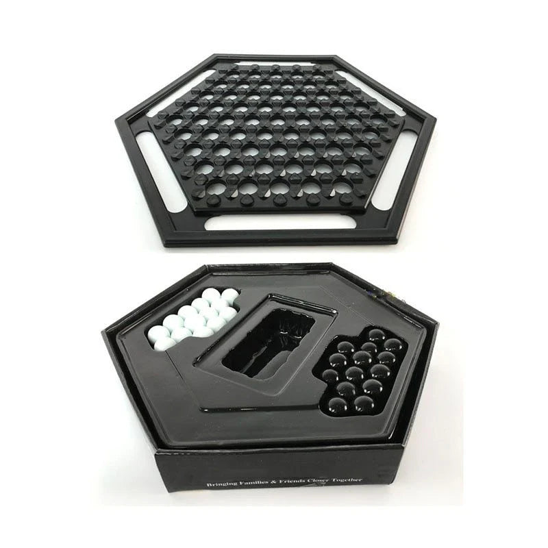 Abalone strategy game with marble board and pieces for family and kids to play