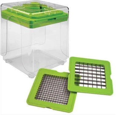 Versatile manual vegetable chopper with push-type design, storage box, and durable ABS and AS construction