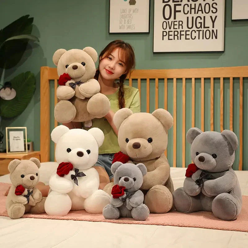 GiftHome Soft and Huggable Teddy Bear Plush Pillow - Perfect Gift for Valentines Day
