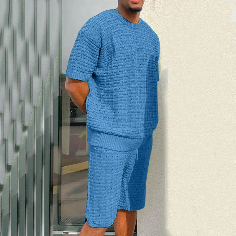 Stylish men's casual shorts and shirt set in a variety of colors and sizes