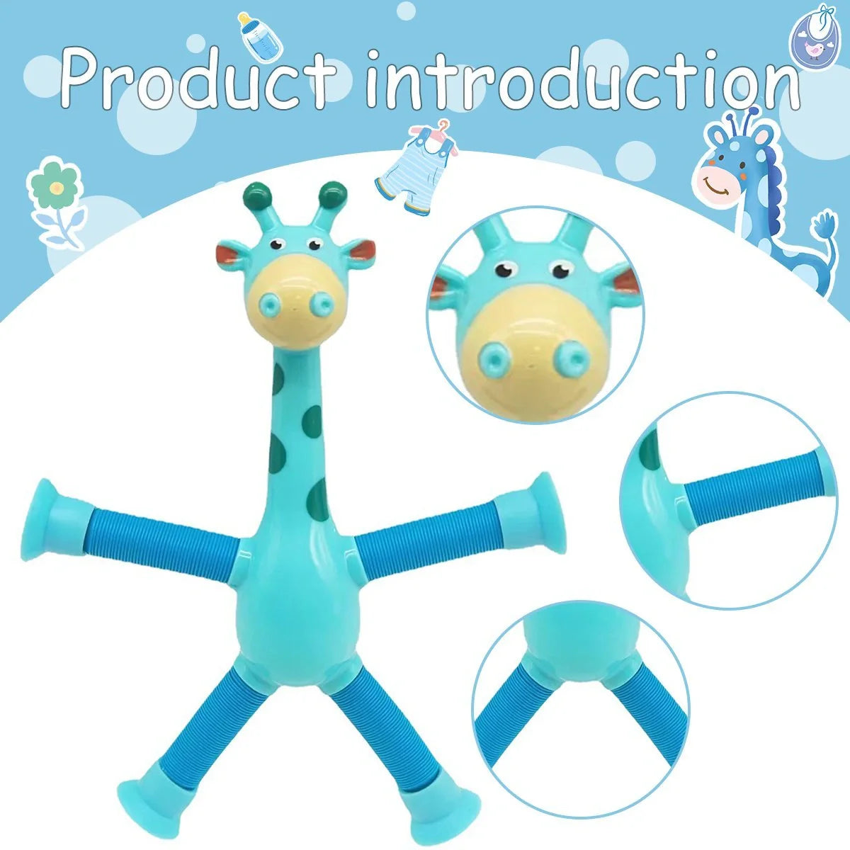 Giraffe Tubes Sensory Toys stretchable fidget toy in multiple colours