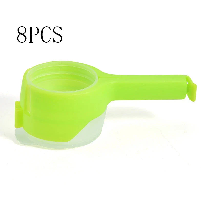 Premium food preservation clip with airtight seal and wide pouring spout to keep snacks fresh