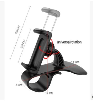 Versatile 360-degree rotating car phone mount with sleek black design, made with premium materials for secure and convenient smartphone use while driving