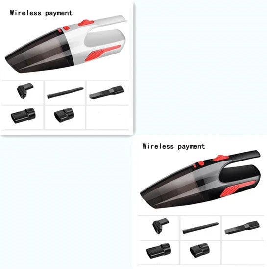 Powerful handheld vacuum cleaner with attachments for cleaning small car interiors