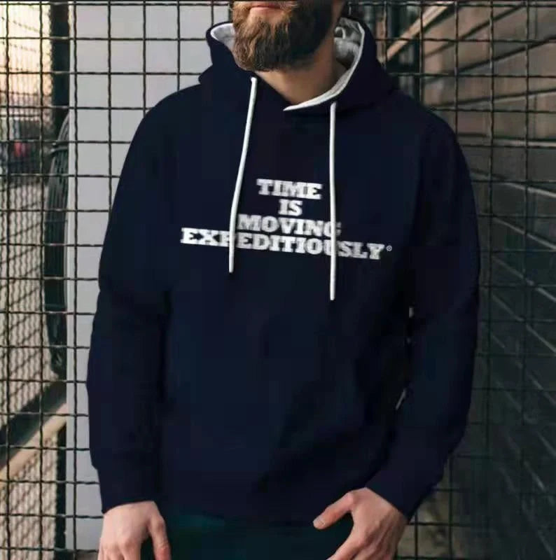 Men's casual solid colour hoodies with 3D print design