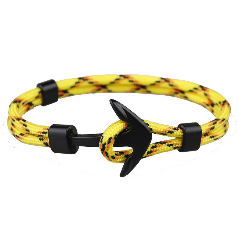 Anchor Bracelet featuring a nautical symbol on a cotton-linen rope