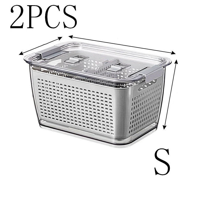 Premium food preservation containers for large capacity refrigerators, featuring customisable partitions, easy-to-clean design, and durable construction.