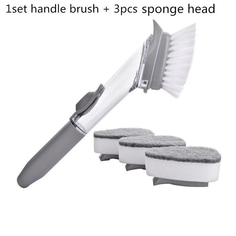 2-in-1 Cleaning Brush with Removable Head for Efficient Kitchen Cleaning
