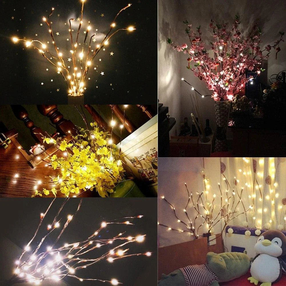 Premium LED Twig Lights with warm, energy-efficient glow for cozy home decor