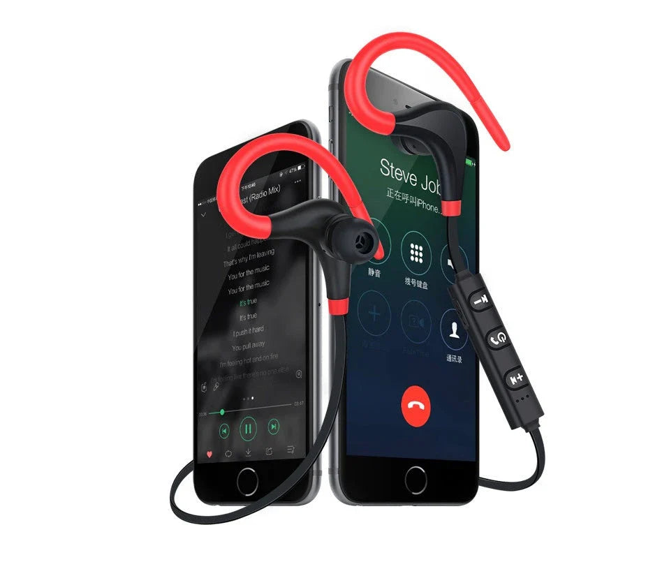 Premium sports Bluetooth headphones with noise cancellation, featuring wireless connectivity, sweat-resistant design, and intuitive touch controls for an enhanced workout experience.
