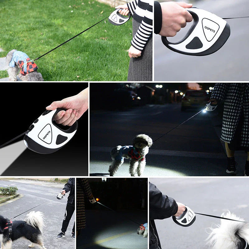 GiftHome UK Premium Retractable Dog Leash with Luminous Safety LED