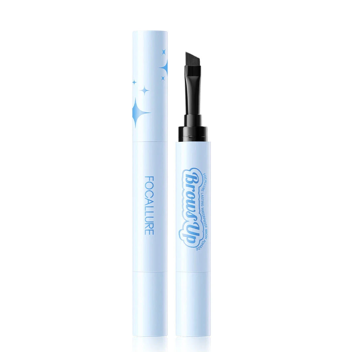 2-in-1 Eyebrow Gel and Eyeliner Pencil with built-in brow brush for natural, long-lasting results