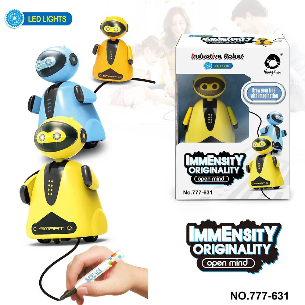 Drawn Line Magic Pet Toy Robot Pen with optical sensor following black lines