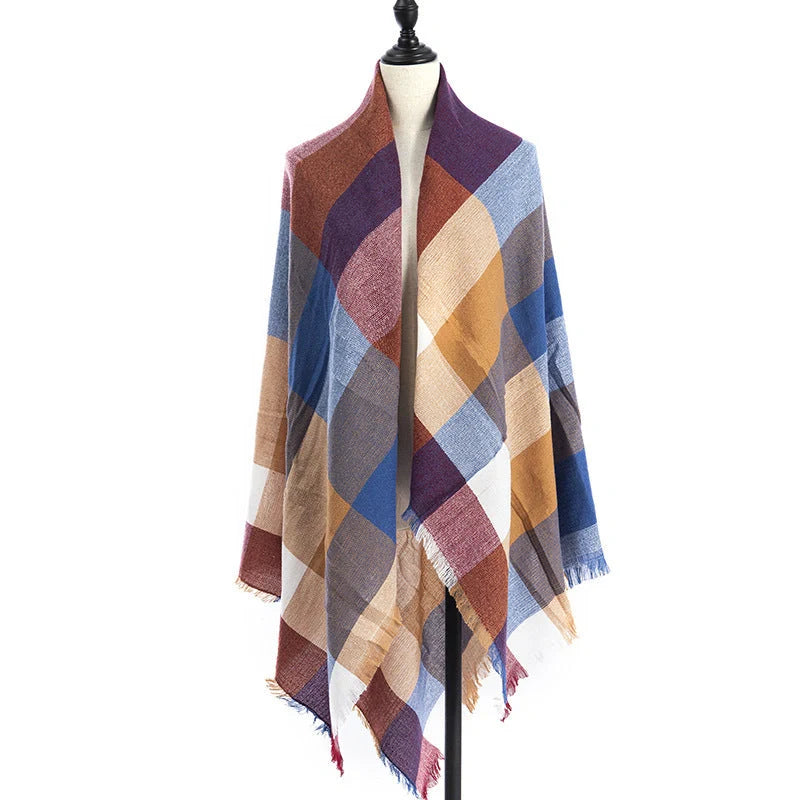 Luxury plus-sized double-sided cashmere-like scarf shawl in various colors