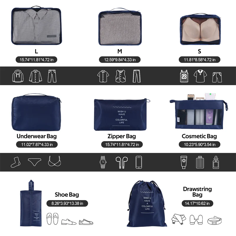 Home Fashion Simple Solid Colour Storage Bag in beige with multiple size options
