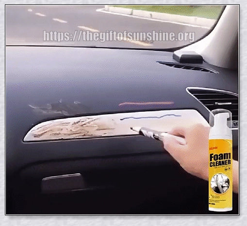 Multifunctional foam cleaner for car interiors, effectively removes dirt, grime and stains from upholstery, carpets and dashboards