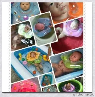 A baby float neck ring with a double airbag design, leakproof air mouth, and adjustable safety lock for secure and comfortable water activities.