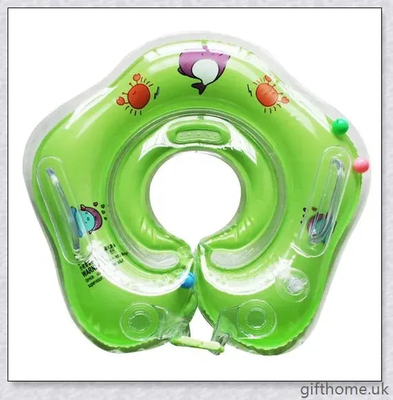 A baby float neck ring with a double airbag design, leakproof air mouth, and adjustable safety lock for secure and comfortable water activities.