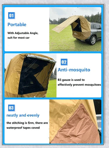 Spacious and versatile SUV car trunk tent providing outdoor shelter and comfort