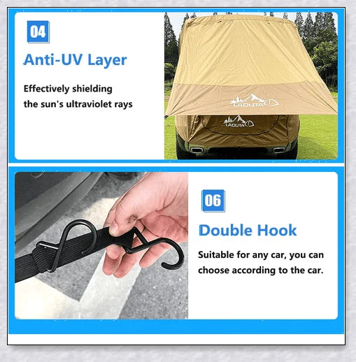 Spacious and versatile SUV car trunk tent providing outdoor shelter and comfort