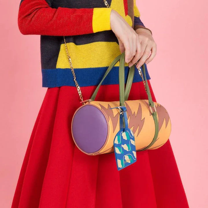 GiftHome UK Handbag Shoulder Bag PU Printing Bucket Bag Round Shoulder Bag Fashion Handbag