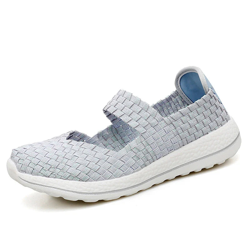 Comfortable and breathable women's mesh walking shoes with a soft, flexible sole