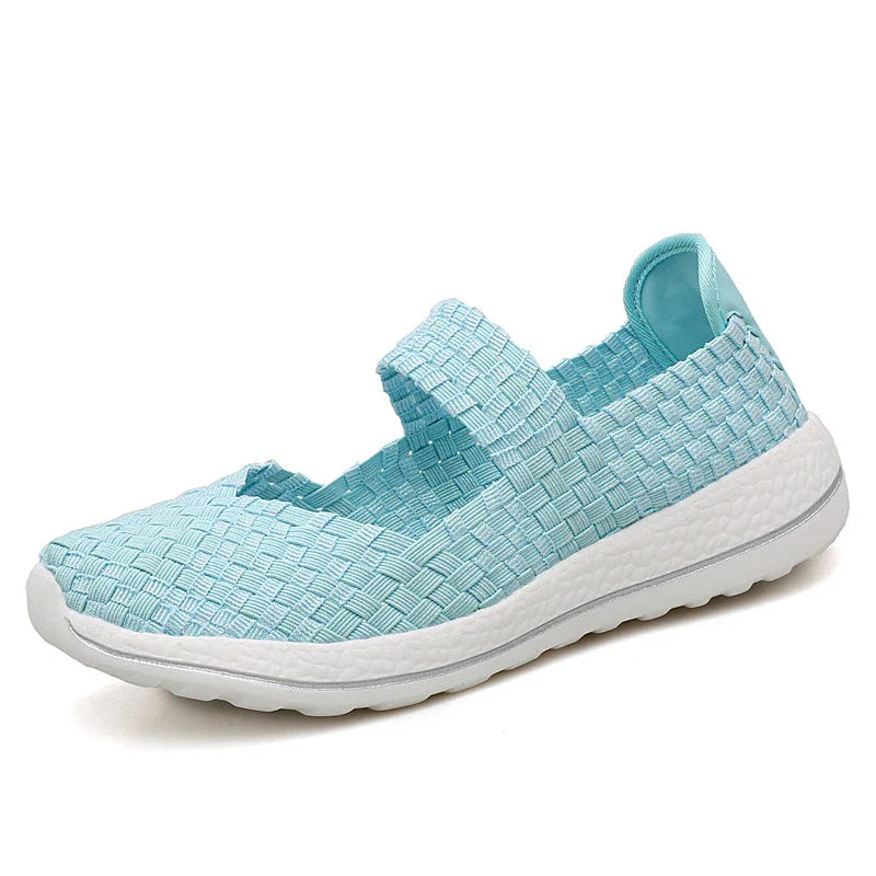 Comfortable and breathable women's mesh walking shoes with a soft, flexible sole