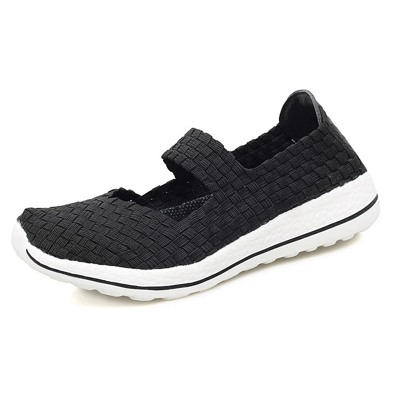 Comfortable and breathable women's mesh walking shoes with a soft, flexible sole