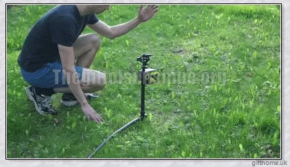 Garden Solar Scarecrow Motion Activated Water Animal Repellent Deterrent Sprinkler with adjustable spray coverage and flexible day/night detection