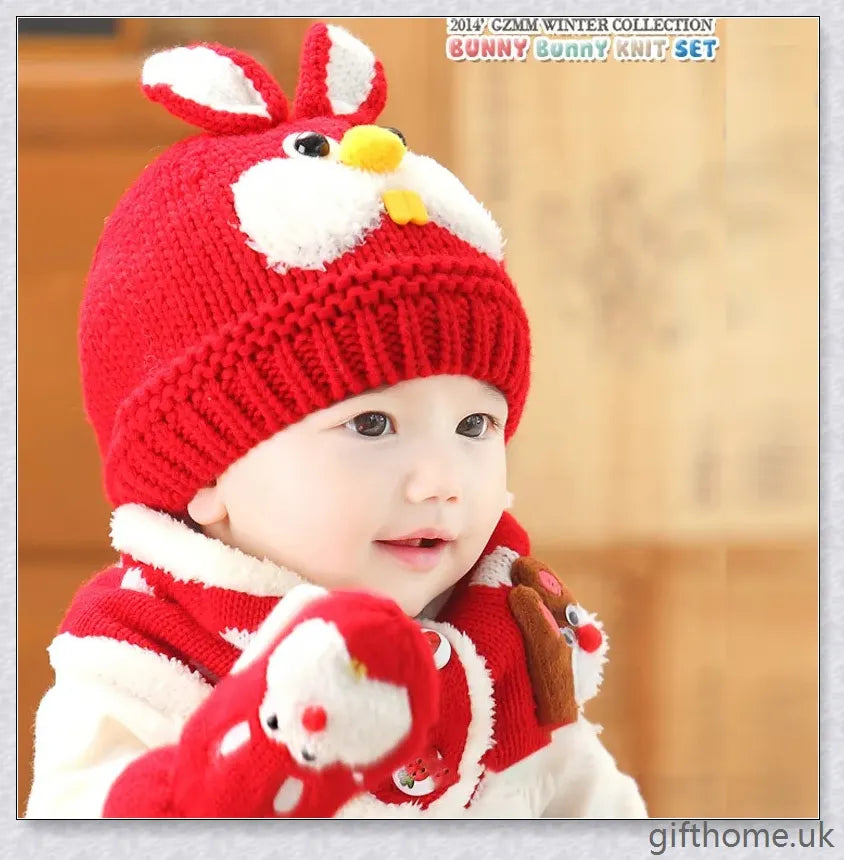 Soft, cosy baby woollen hat with a charming cartoon pattern design, perfect for keeping your little one warm during the cooler months.