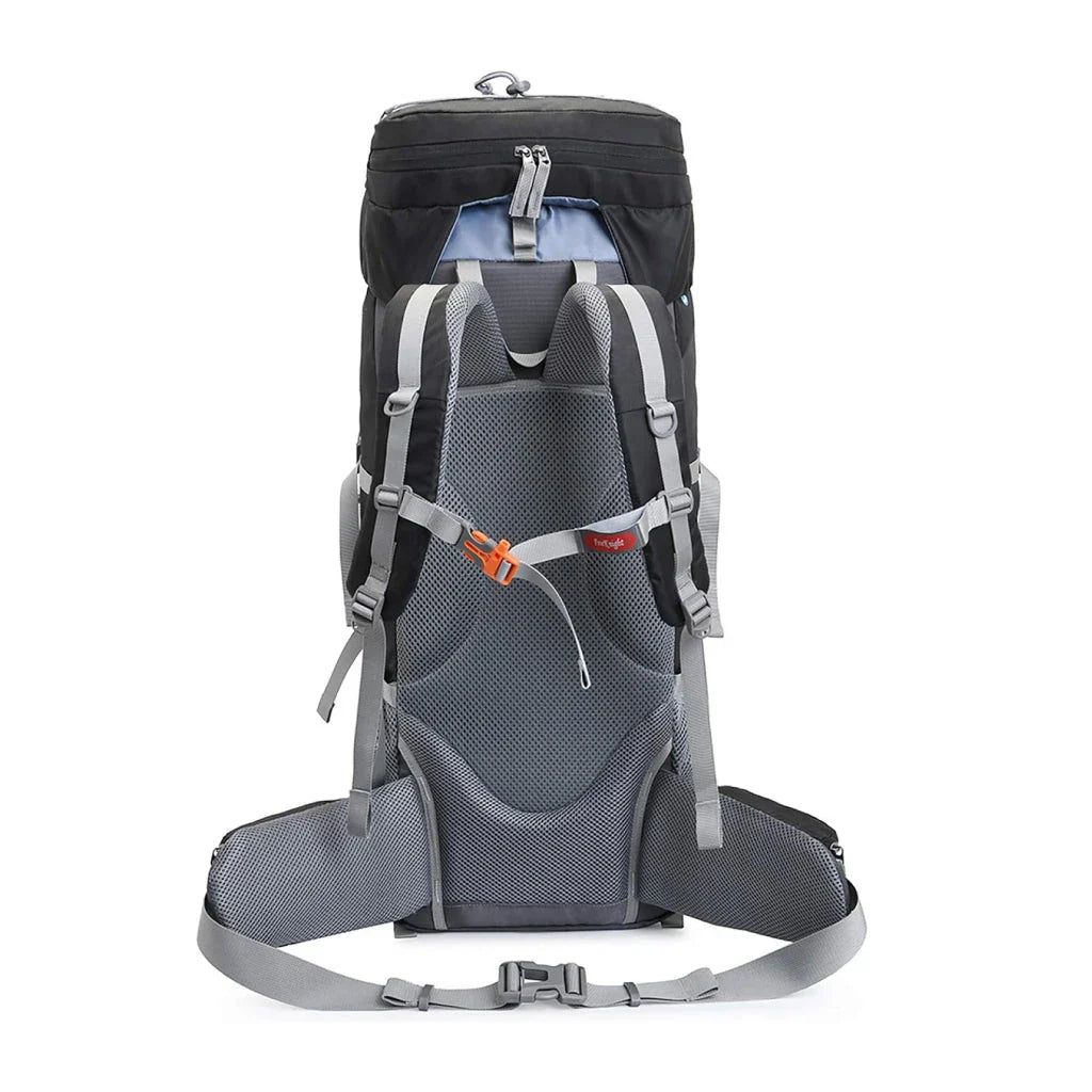 Men's 60L Large Capacity Waterproof Hiking Backpack with Padded Shoulder Straps and Multiple Compartments