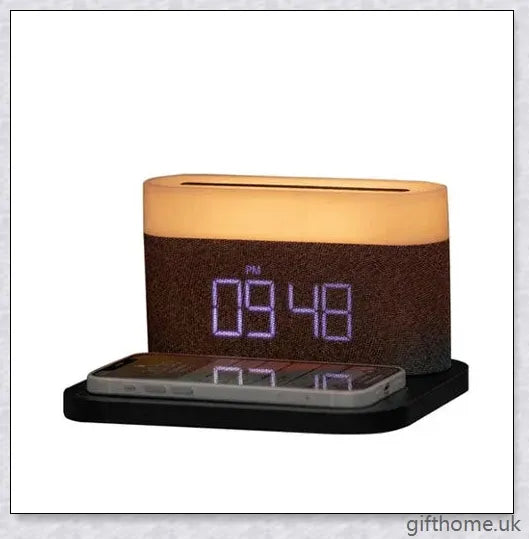 3 in 1 Wireless Charger Alarm Clock and Adjustable Night Light with Black and White colour options