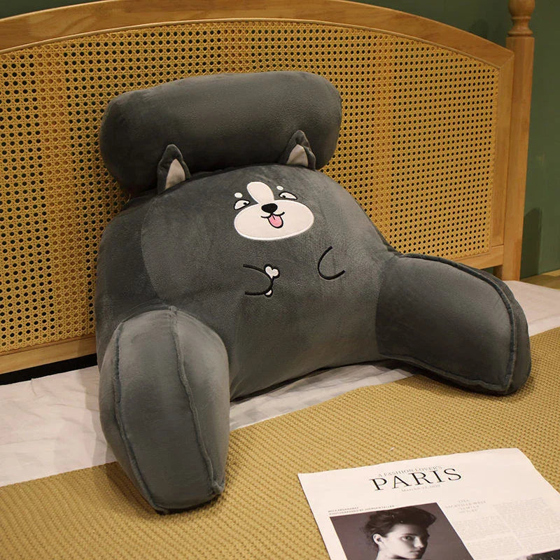 Plush lumbar cushion with ergonomic design for comfortable back and neck support on sofa, chair, and bed