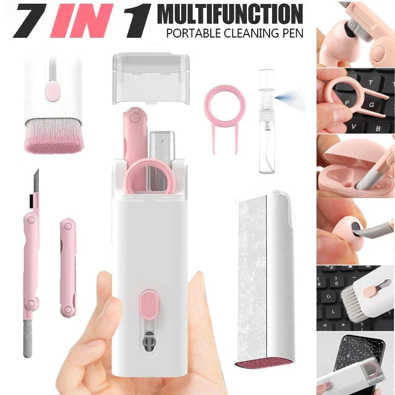 Multifunctional Bluetooth Earbuds Cleaning Kit with Silicone Tips, Retractable Brush, and Microfibre Cloth for UK Tech Enthusiasts