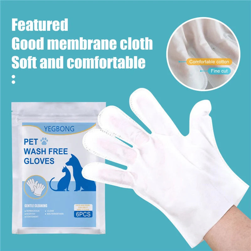 Disposable pet gloves in aluminium foil, pack of 6, for hygienic pet care