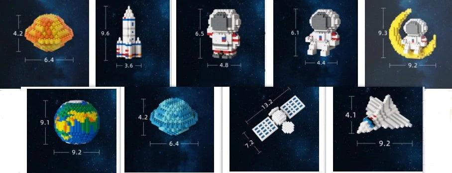 DIY Mini Astronaut Building Blocks for children, educational toy with 100-200 pieces