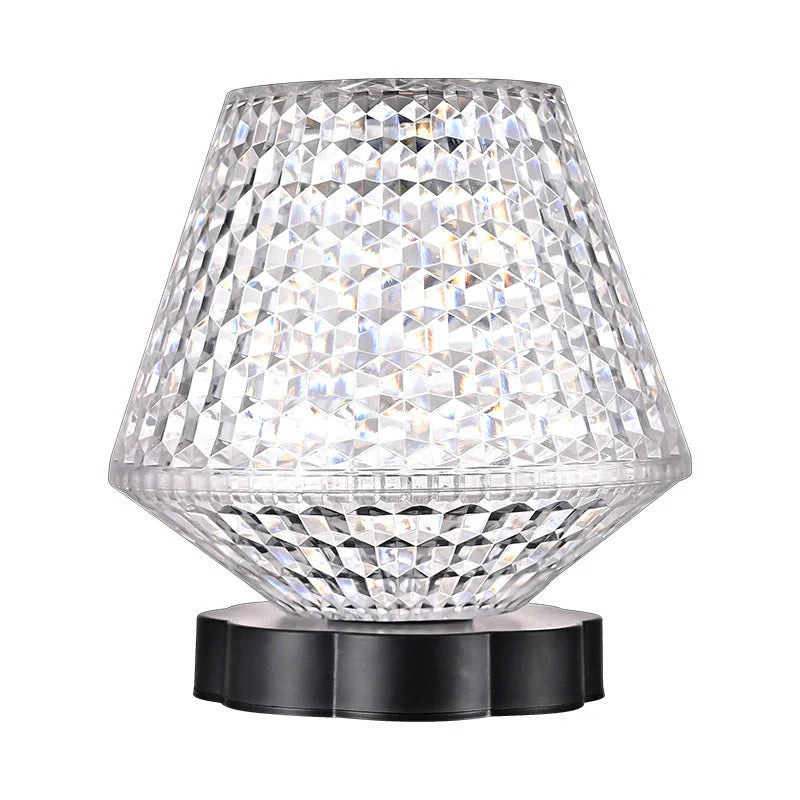 Diamond crystal table lamp with USB touch sensor and dimmable LED light