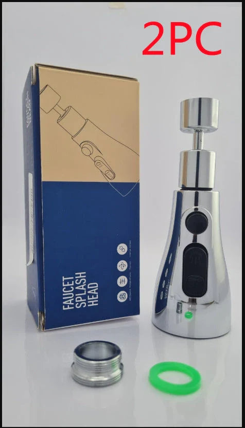 Universal pressurized faucet sprayer with 360-degree rotation and 3 cleaning modes for efficient kitchen cleaning