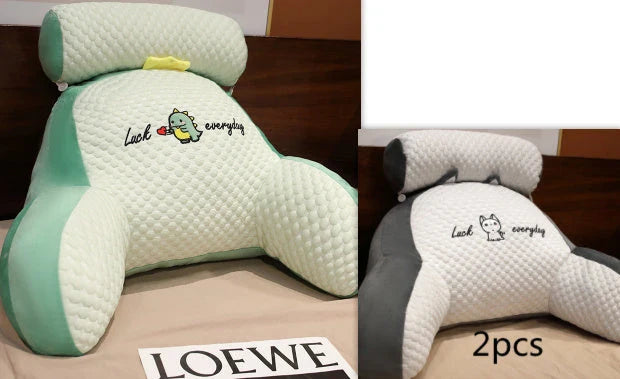 Plush lumbar cushion with ergonomic design for comfortable back and neck support on sofa, chair, and bed