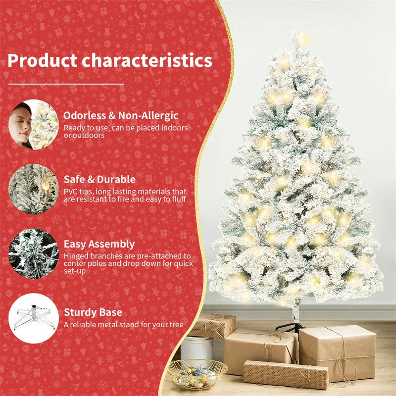 Premium Artificial Christmas Tree with Realistic Snow Accents