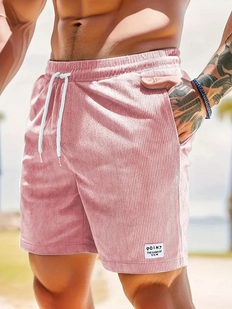 Comfortable and stylish corduroy drawstring shorts in various colors for summer wear