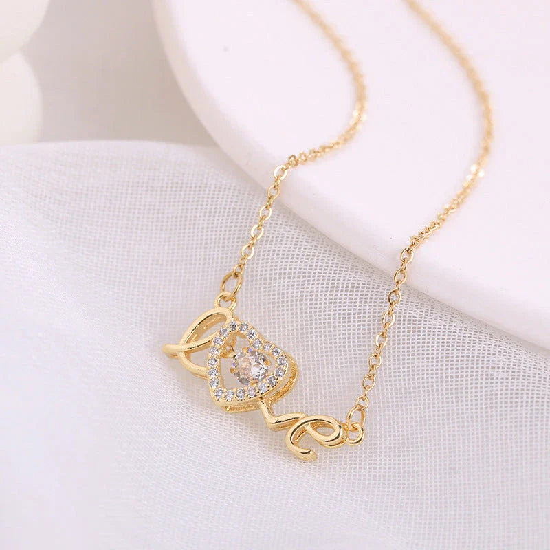 Titanium steel necklace with elegant clavicle chain design, a fashionable accessory for Valentine's Day