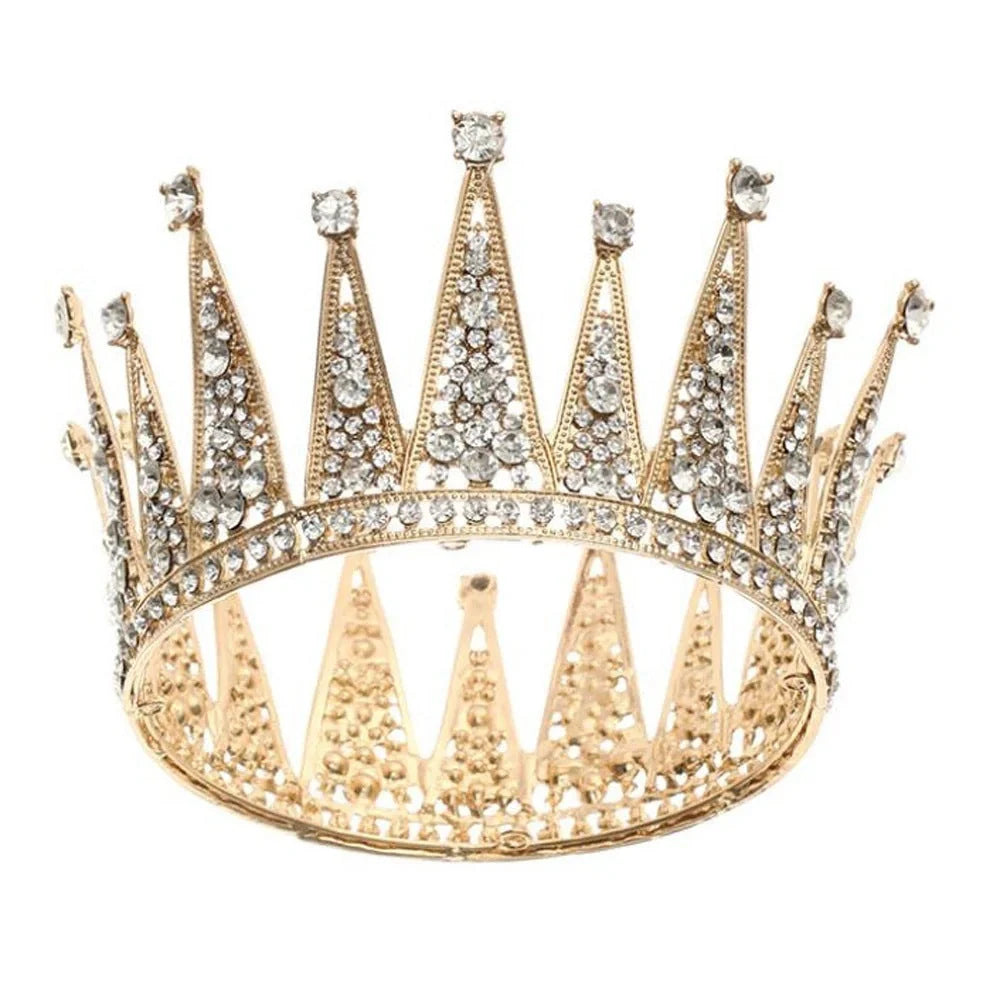 Alloy hollow diamond crown bridal hair accessory in gold and silver